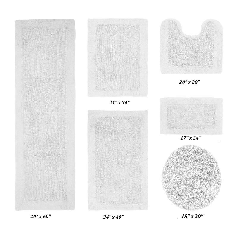 Better Trends Bath Rugs Set 100% Cotton Tufted Soft Water Absorbent Bathroom Rug for Shower, Sink Bath Mats Edge Collection