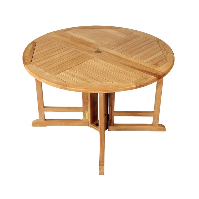 Teak Folding Butterfly Dining Table - Round 48" (120 cm)