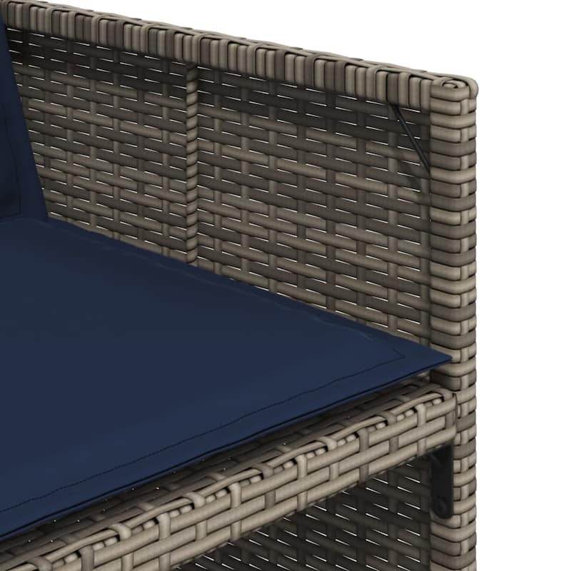 vidaXL 13/15/17 Piece Patio Dining Set with Cushions Gray Poly Rattan