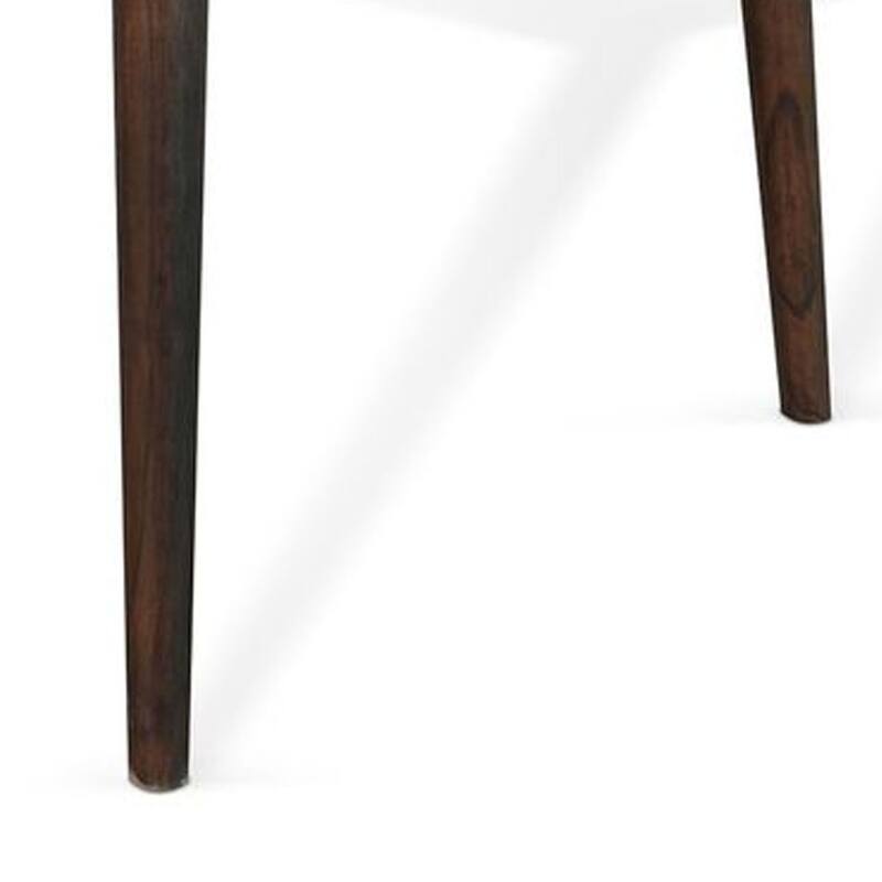 Amy Dining Table, 72 Inch Curved Edge Top, Dark Brown Solid Mindi Wood - Dark Brown