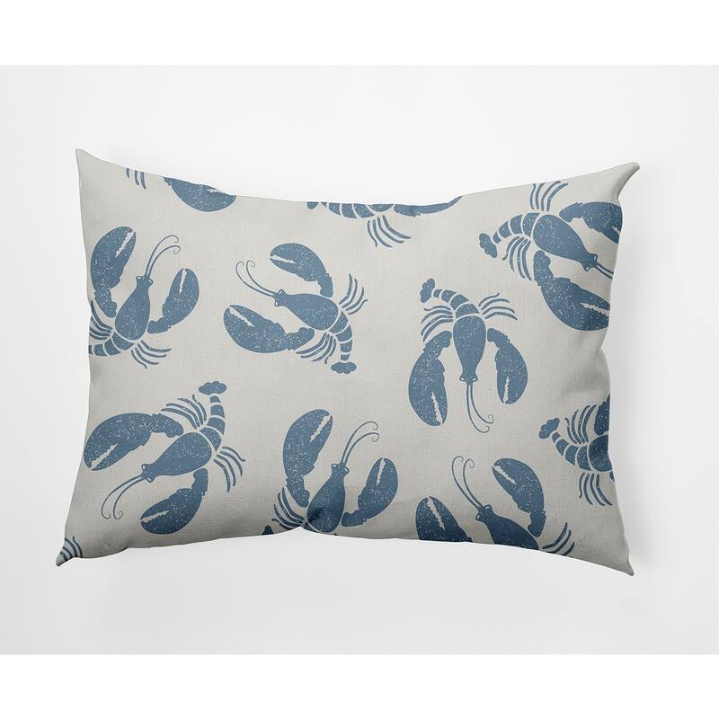 Lobster Fest Nautical Decorative Indoor Pillow - Dusty Smoke - 14" x 20"