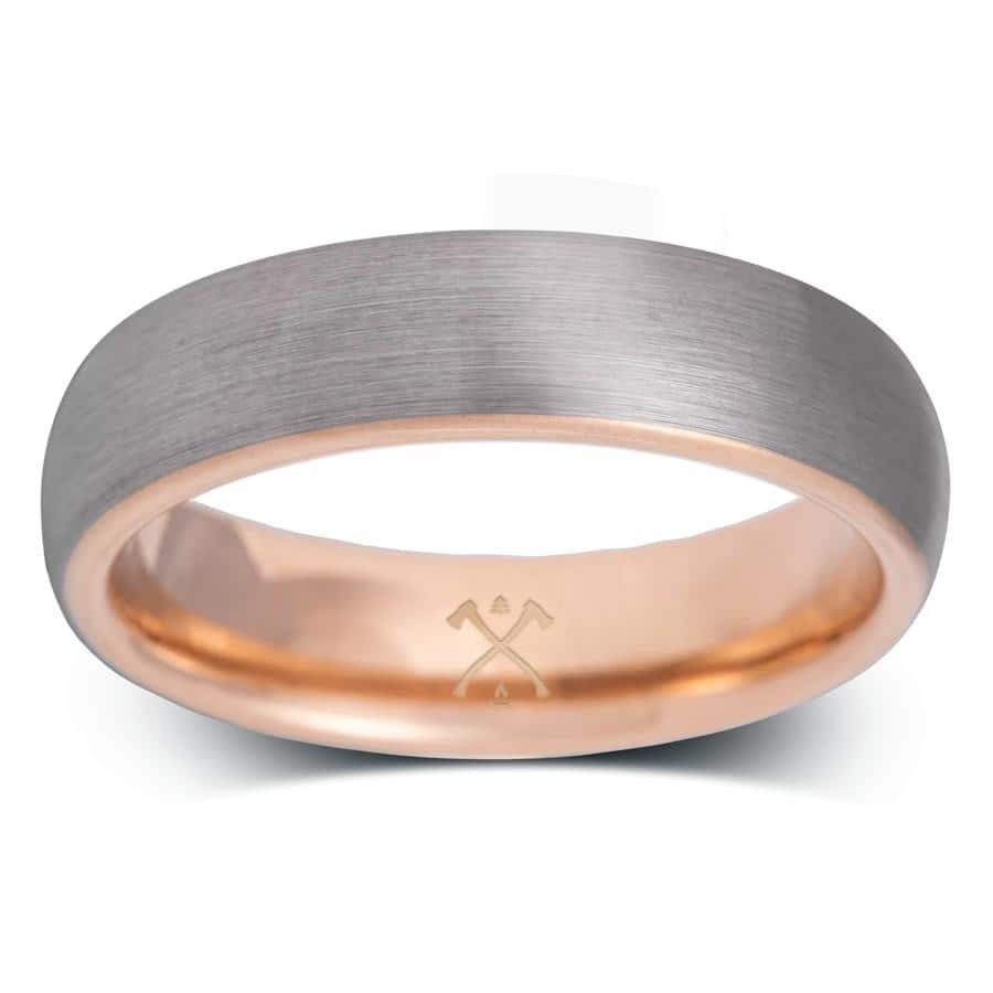 Manly Bands THE WHIZ Tungsten Rose Gold Plated 6mm Satin Band