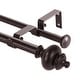 preview thumbnail 2 of 28, Modern Round Urn Adjustable Drapery Double Curtain Rod 28"-48" - Oil Rubbed Bronze
