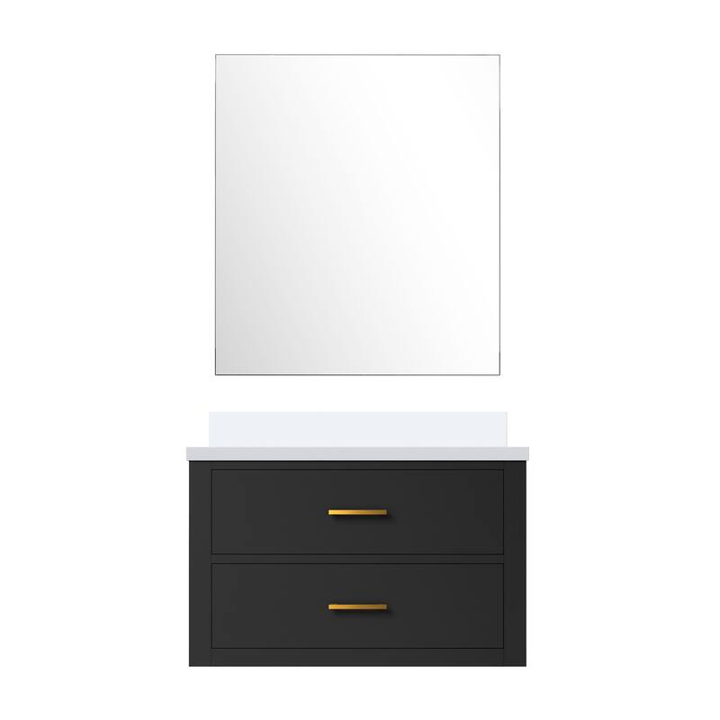 Castor Bath Vanity with Quartz Top, Sink and Mirror