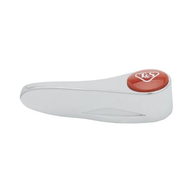 T and S Brass 001637-45NS Lever Handle, Red Index (T&S Logo), Screw - Polished Chrome