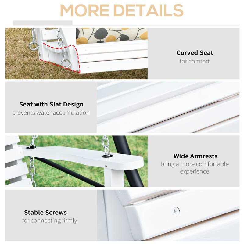 Outsunny 3-Seater Wooden Porch Swing