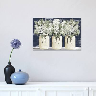 iCanvas "White Floral Trio" by Cindy Jacobs Canvas Print