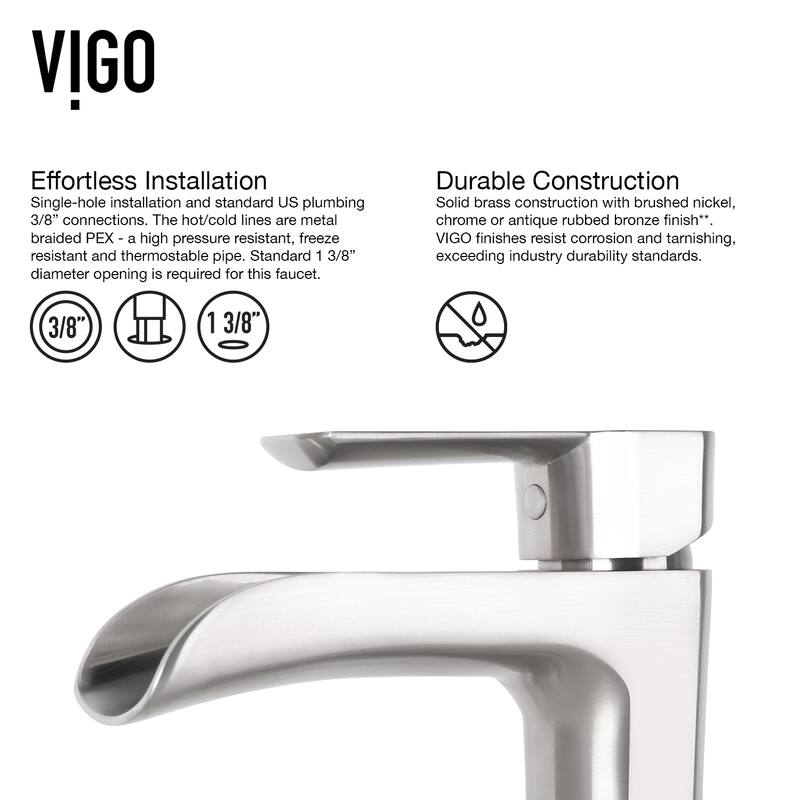 VIGO Niko 11" H Single Handle Single Hole Bathroom Vessel Faucet