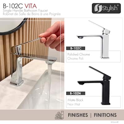Vita Single Handle 6" Polished Chrome Bathroom Faucet