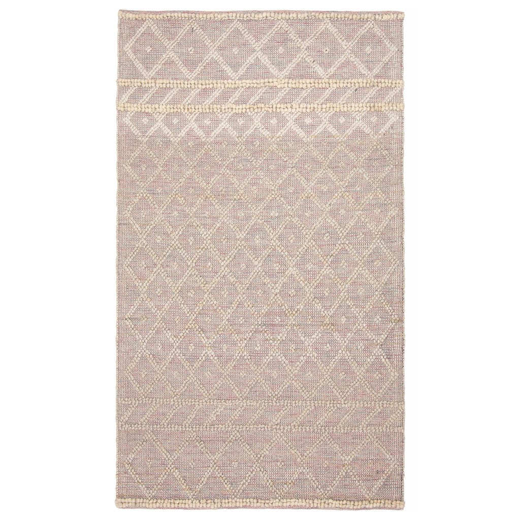 ECARPETGALLERY Braid weave Sienna Pink Wool Rug - 4'11 x 8'4