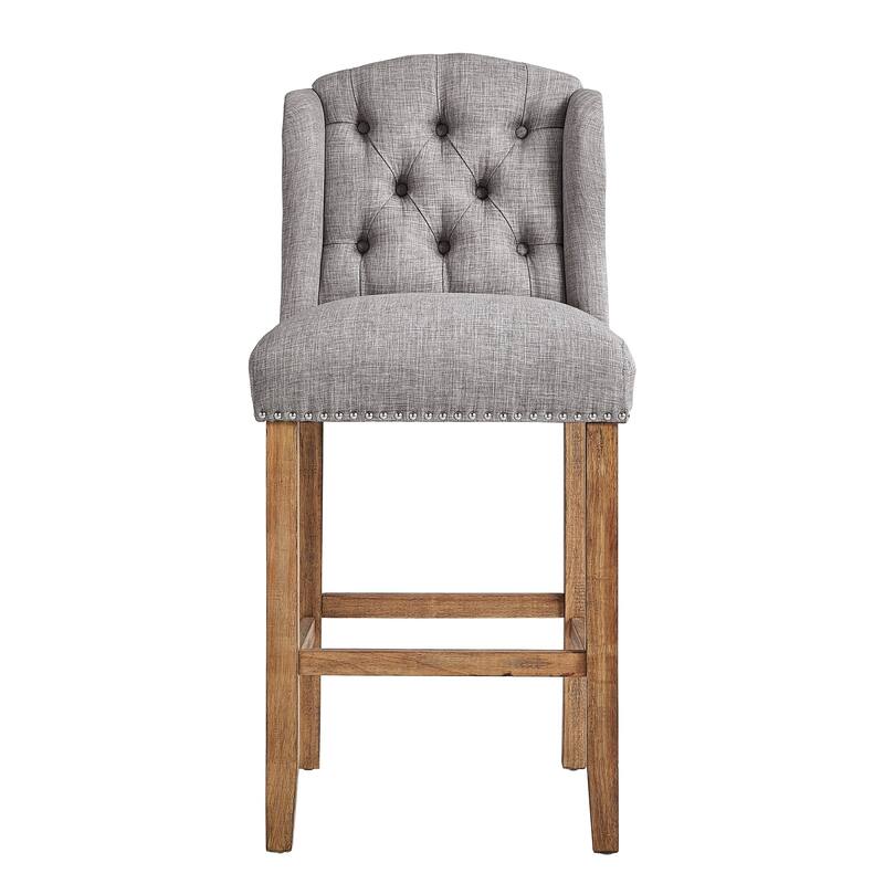 Lakin Tufted Linen Upholstered Stool (Set of 2) by iNSPIRE Q Artisan