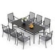 preview thumbnail 22 of 32, MAISON ARTS 9-Piece Patio Dining Set with Square/Rectangular Metal Table and 8 Gourd Head Shape Armrest Dining Chairs