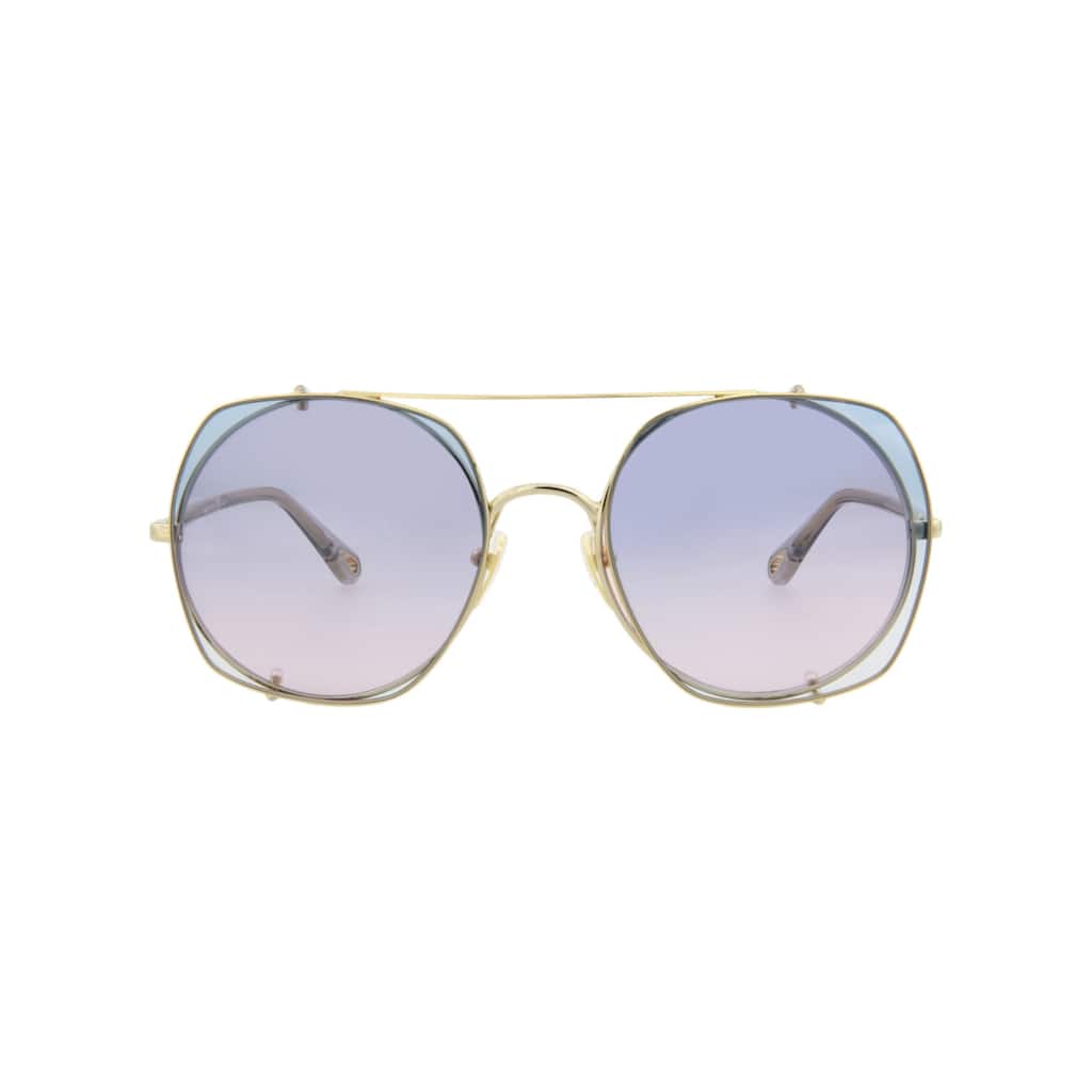 Chloé Square-Frame Metal Sunglasses