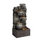 preview thumbnail 16 of 19, Teamson Home 28.5" Outdoor 4-Tier Stacked Stone Cascading Water Fountain with LED Lights