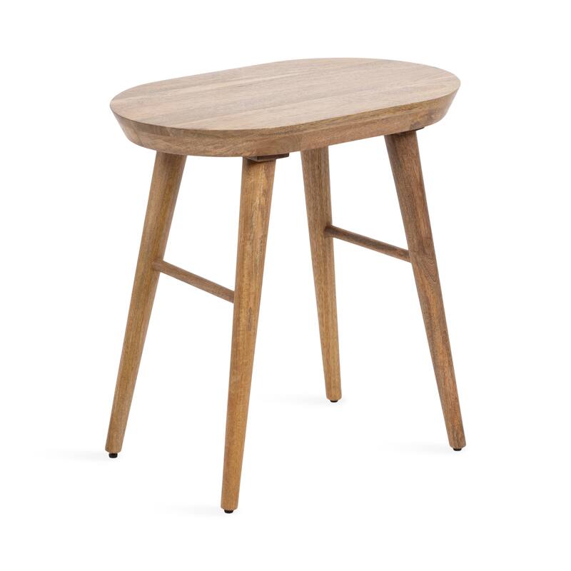 Kate and Laurel Conan Oval Wood Side Table - 22x14x22 - Natural