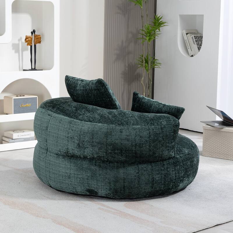Durable Lazy Sofa Comfort Lounger, High Back Bean Bag Couch with 3 Pillows