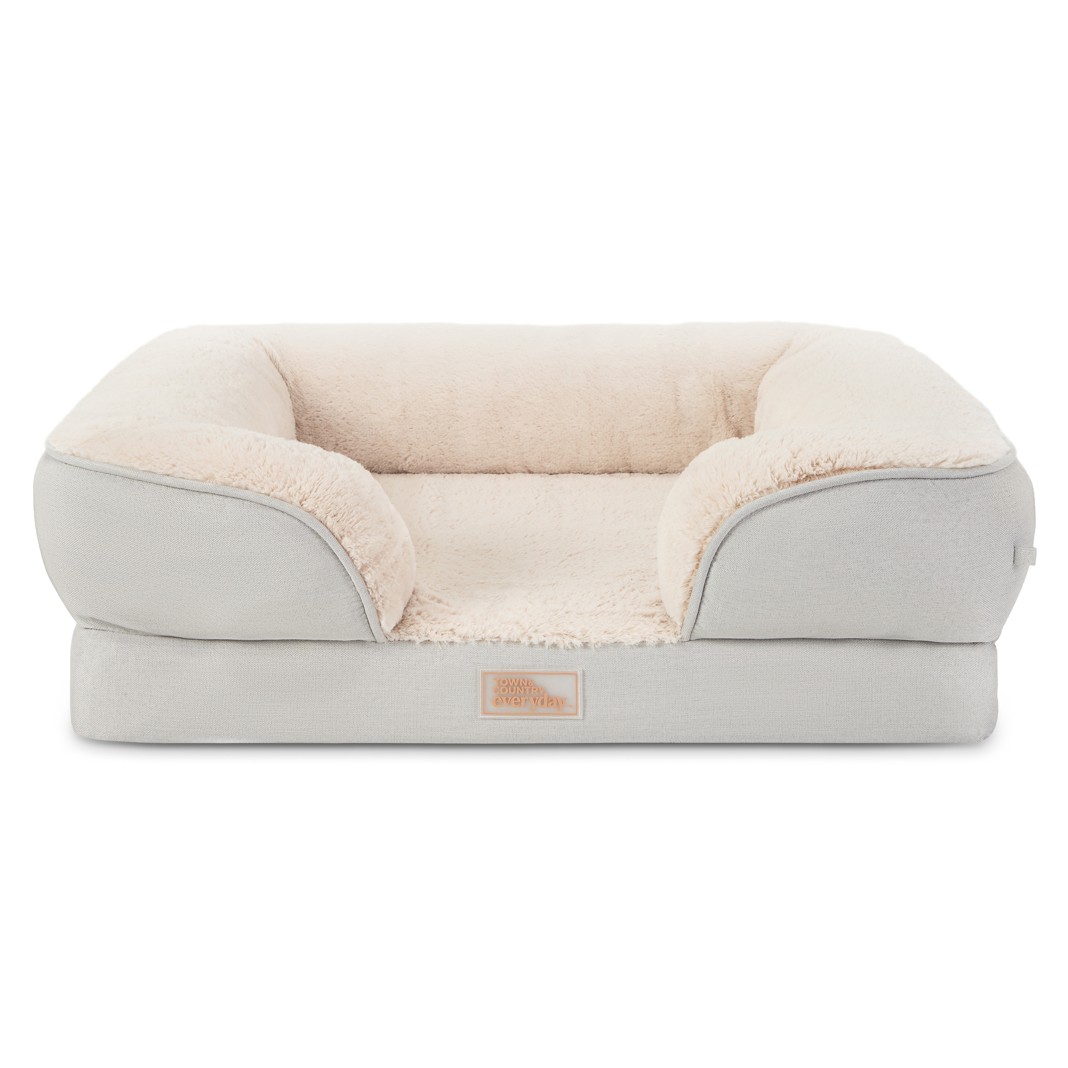 TOWN & COUNTRY EVERYDAY CuddleTown Comfy Solid Bolster Sofa Supportive Pet Bed