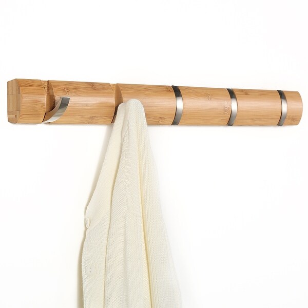 Langria Folding Hook Coat Rack Hanger Wall Mounted Waterproof Langria Folding Hook Coat Rack Hanger Wall Mounted Waterproof Bamboo Banboo