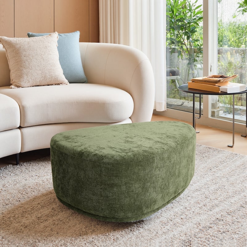 Bonnie 26"/43" W Chenille Small/ Oversized Triangular Cheese Ottoman - Oversized:43.7"×31.7"×16" - Hunter Green