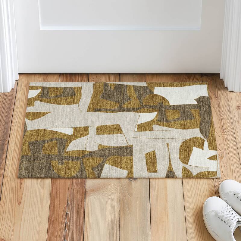 Machine Washable Indoor/ Outdoor Modern Crestone Chantille Rug