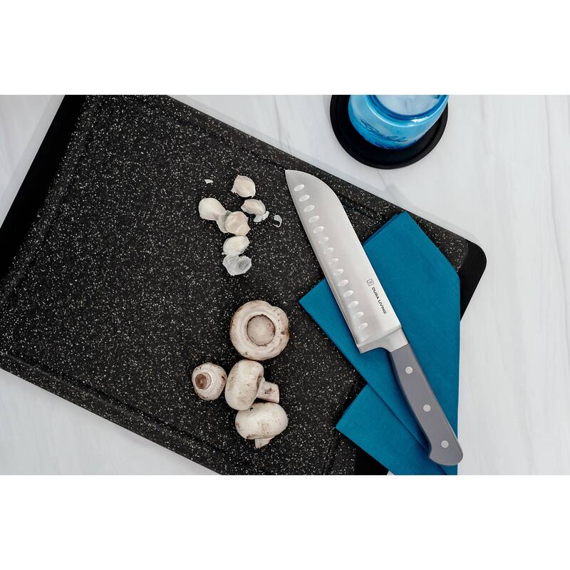 Dura Living 7-inch Hollow Edge Santoku Knife - High Carbon Stainless Steel