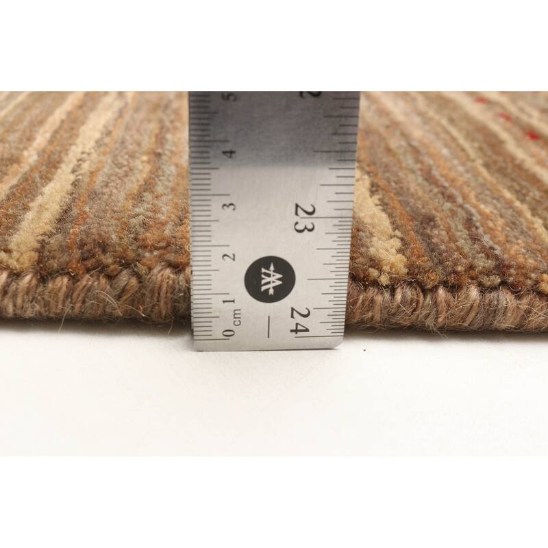 ECARPETGALLERY Hand Loomed Kashkuli Gabbeh Brown Wool Rug - 3'2 x 4'9