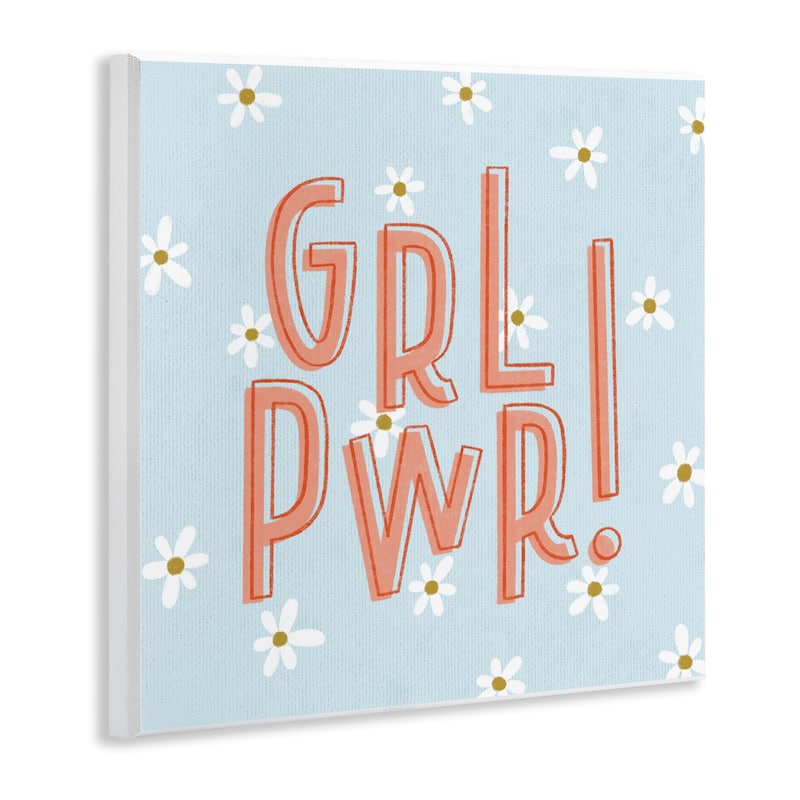 Stupell Girl Power with Daisy Patterns Wall Plaque Art Design By Sarah Hickman