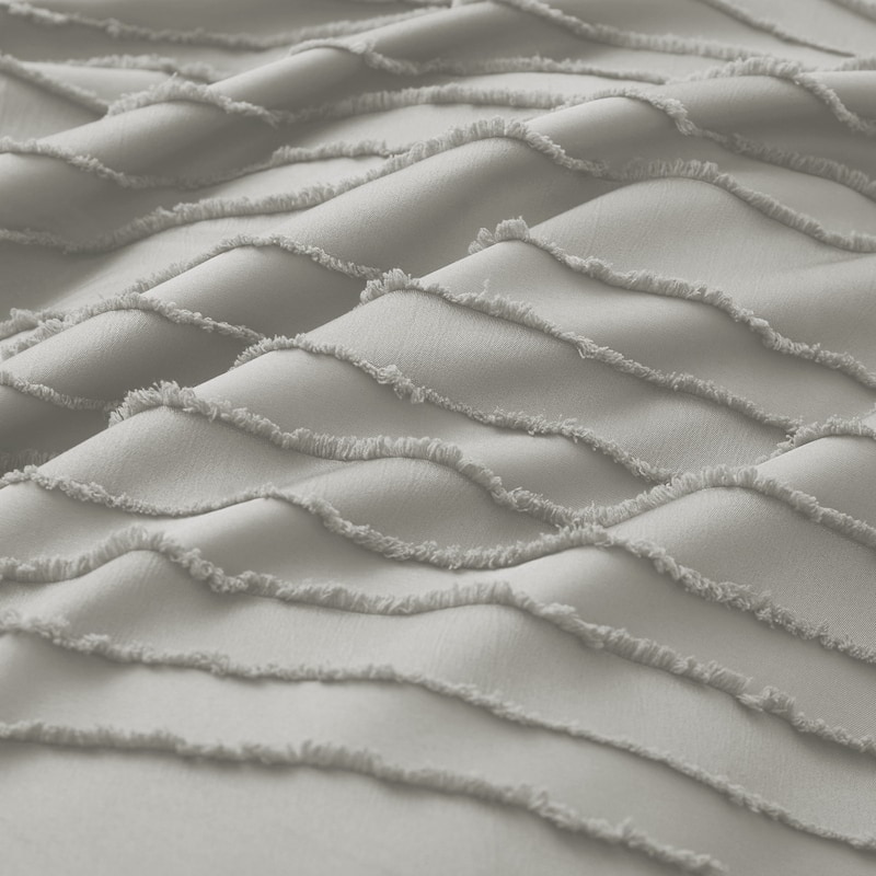 Striped Clipped Jacquard Duvet Cover Set