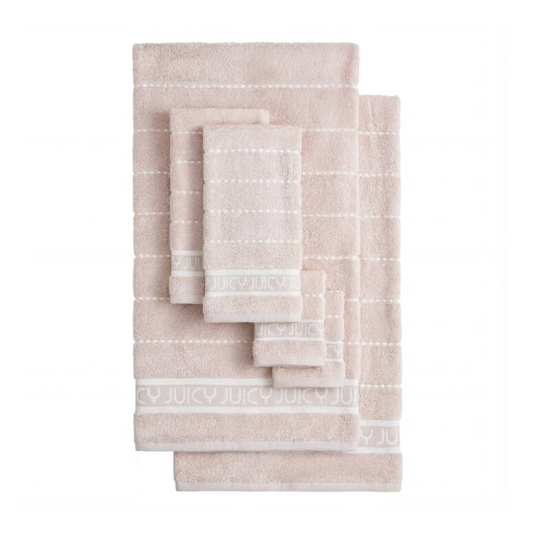 Juicy Couture 6-Piece Towel Set 2 Bath Towels 2 Hand Towels 2 Washcloths - 28"x54"/16"x26"/12"x12"