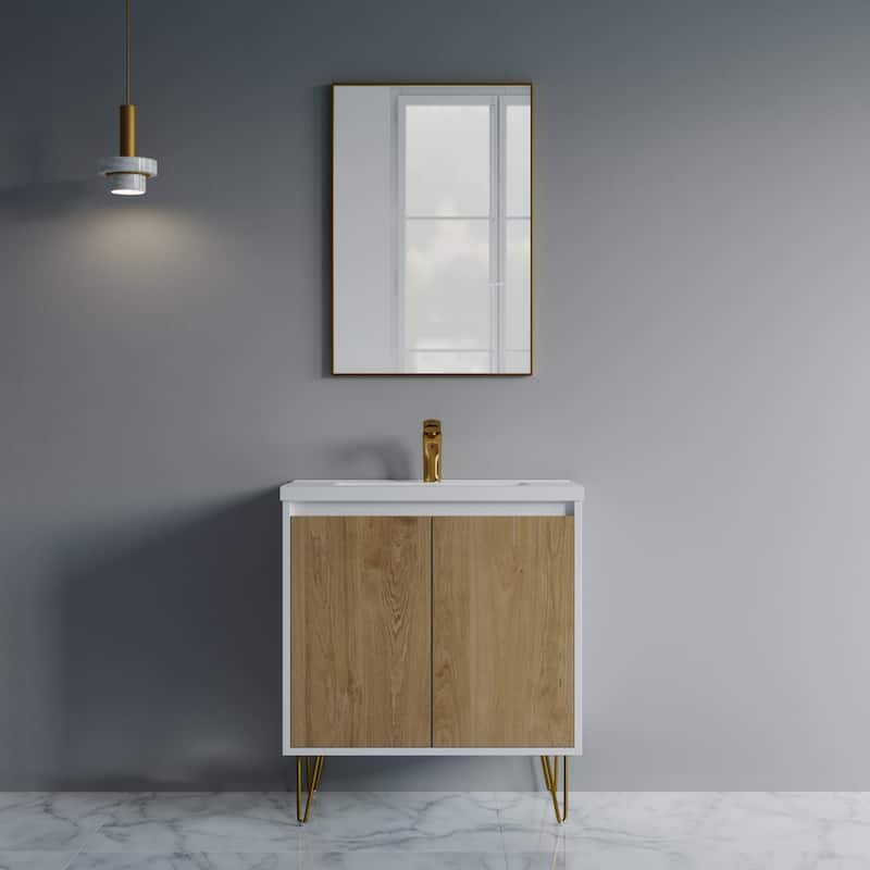 Kennan 30" Single Bathroom Vanity Set with V Legs - Tan