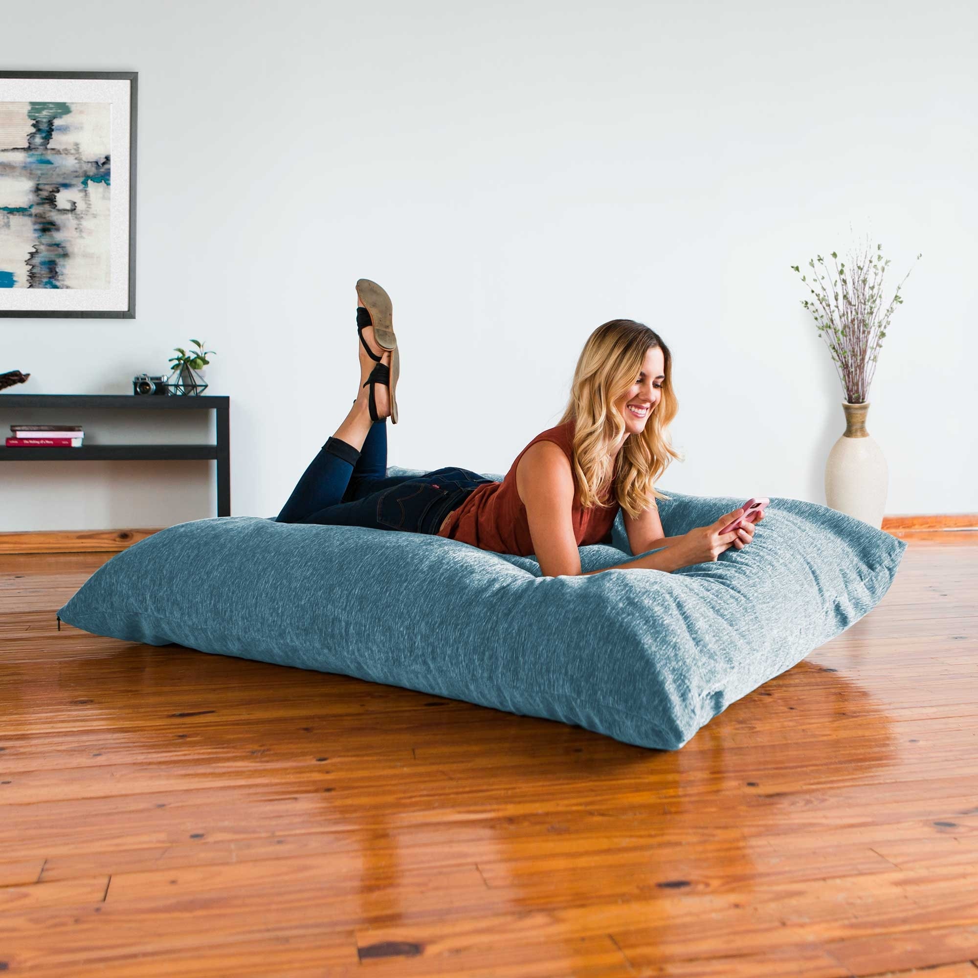 Jaxx floor pillow bean bag lounger with online chenille cover