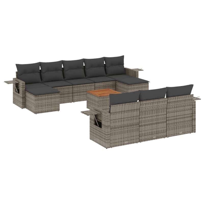 vidaXL Garden Sofa Set Poly Rattan Large Modular Garden Sofa Set - 24.4 x 24.4 x 27.2 in (W x L x H)