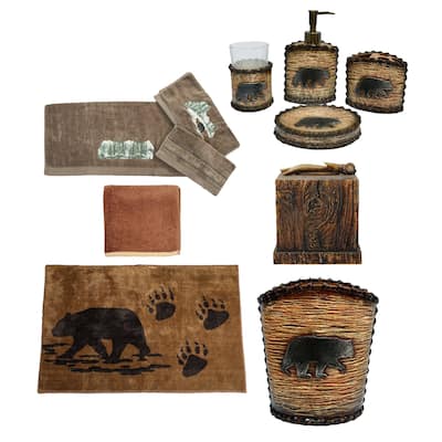 Paseo Road by Hiend Accents Lodge Bear Bathroom Lifestyle Set, 14PC - Multi