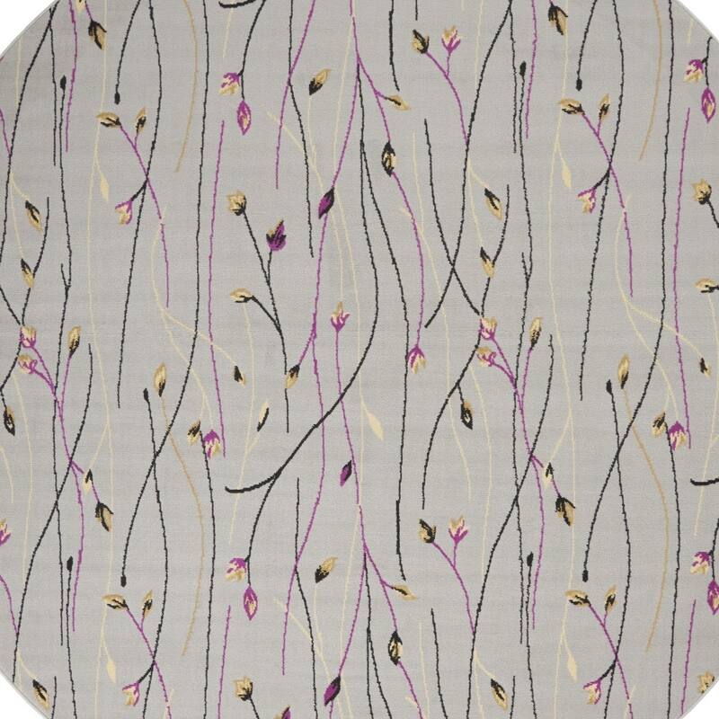 Luwo Power Loomed Geometric Floral Traditional Area Rug By HomeRoots - 96' X '96' X '0.5