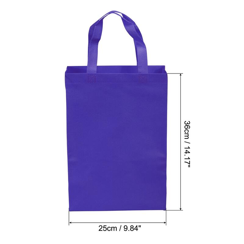 36x25cm Reusable Gift Bags 10Pcs Non-Woven Grocery Tote Bag for Travel
