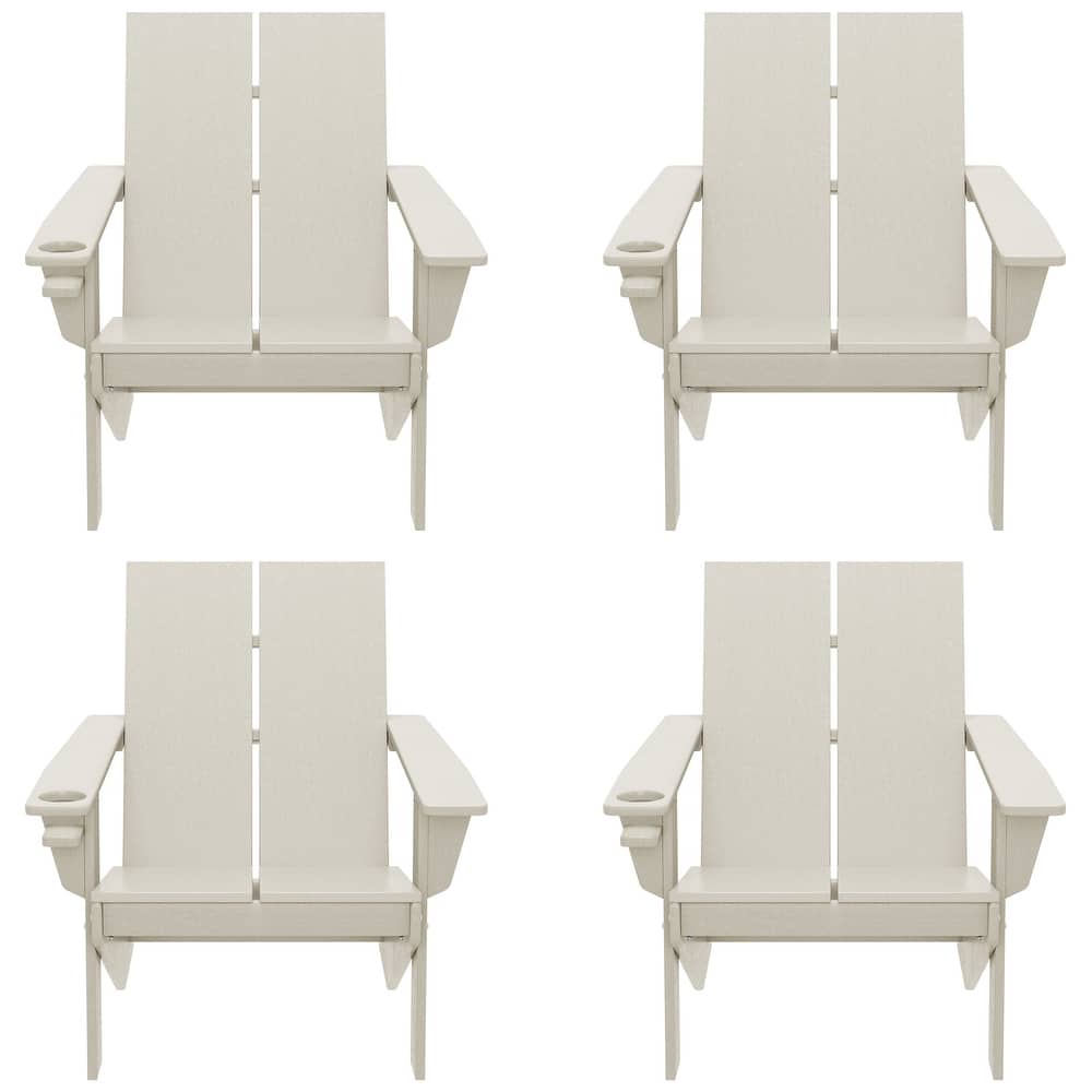 Coastin Modern Poly Adirondack Chair (Set of 4), Black