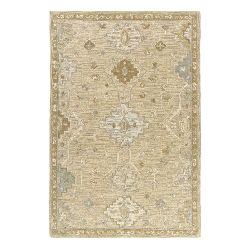 Sevita Beige/Pastel/Blue Medallion Area Rug - 7'9" x 9'9"