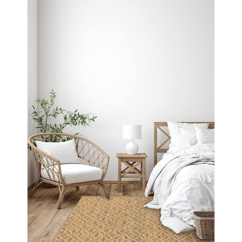 ECARPETGALLERY Braid weave Sienna Olive Wool Rug - 5'0 x 7'7