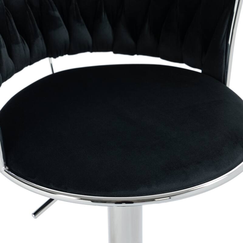 Modern Velvet 26" Adjustable Swivel Bar Stools (Set of 4)