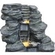 preview thumbnail 5 of 6, Hanover 38-In. 4-Tier Stacked Stone Indoor or Outdoor Garden Fountain with LED Lights for Patio, Deck, Porch