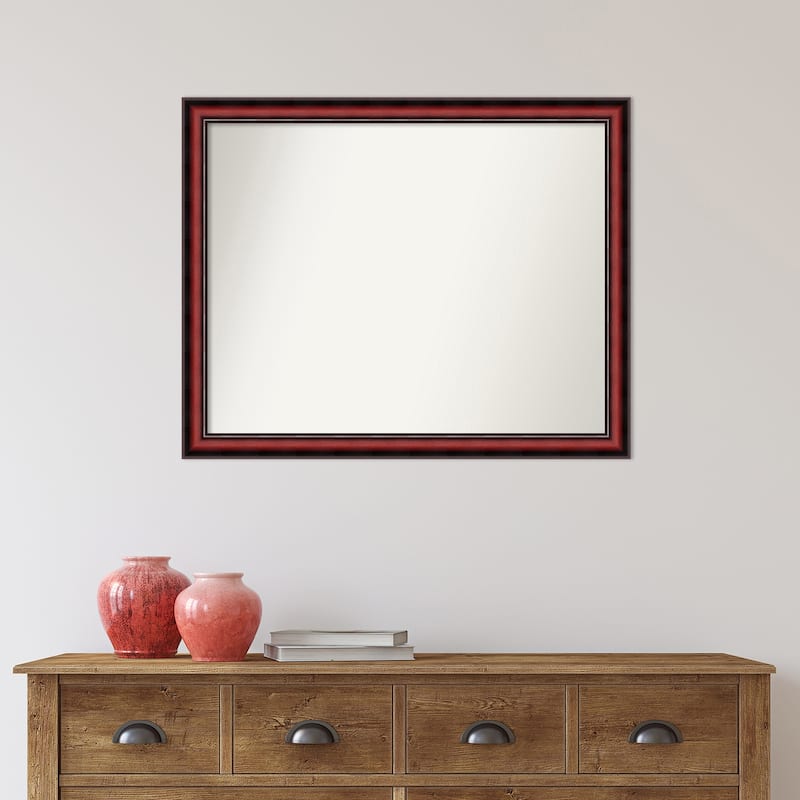 Non-Beveled Wood Wall Mirror - Rubino Cherry Scoop Frame