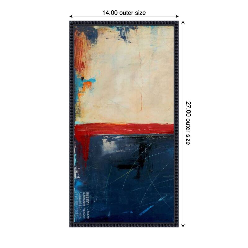 LA Strip No. 1 by Erin Ashley Framed Canvas Wall Art Print - Plastic - 14 x 27 in - Black