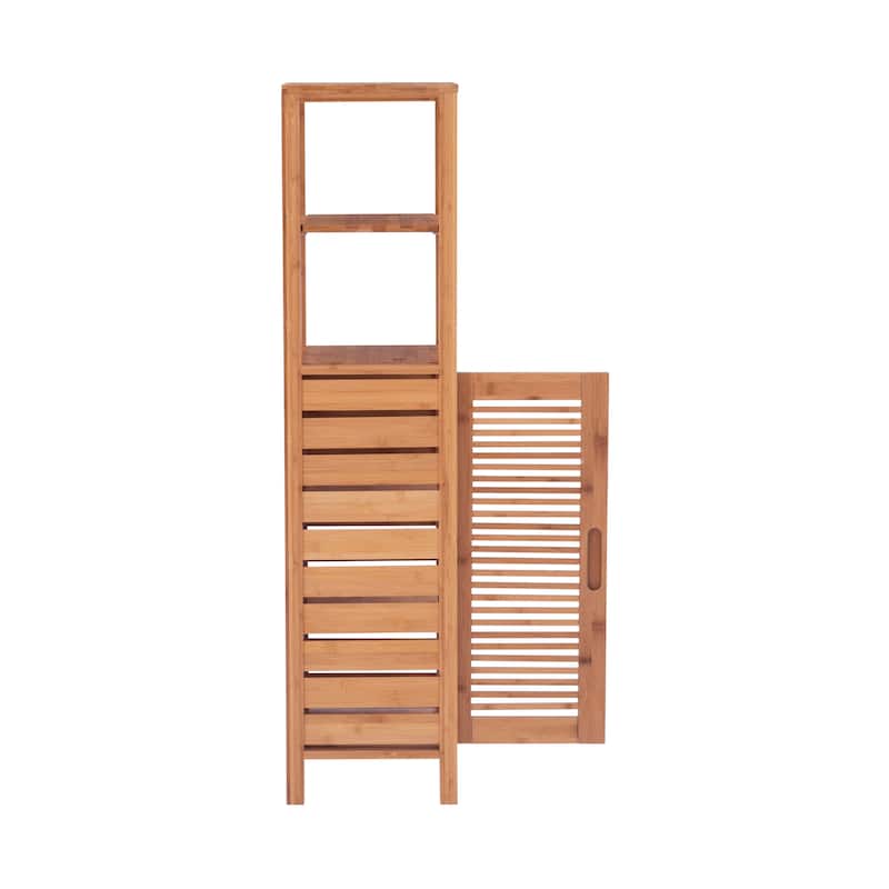 Linon Bracken Bamboo Mid Tower Cabinet