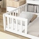 preview thumbnail 40 of 66, Wooden bed floor bed with bedside bookcase and shelves