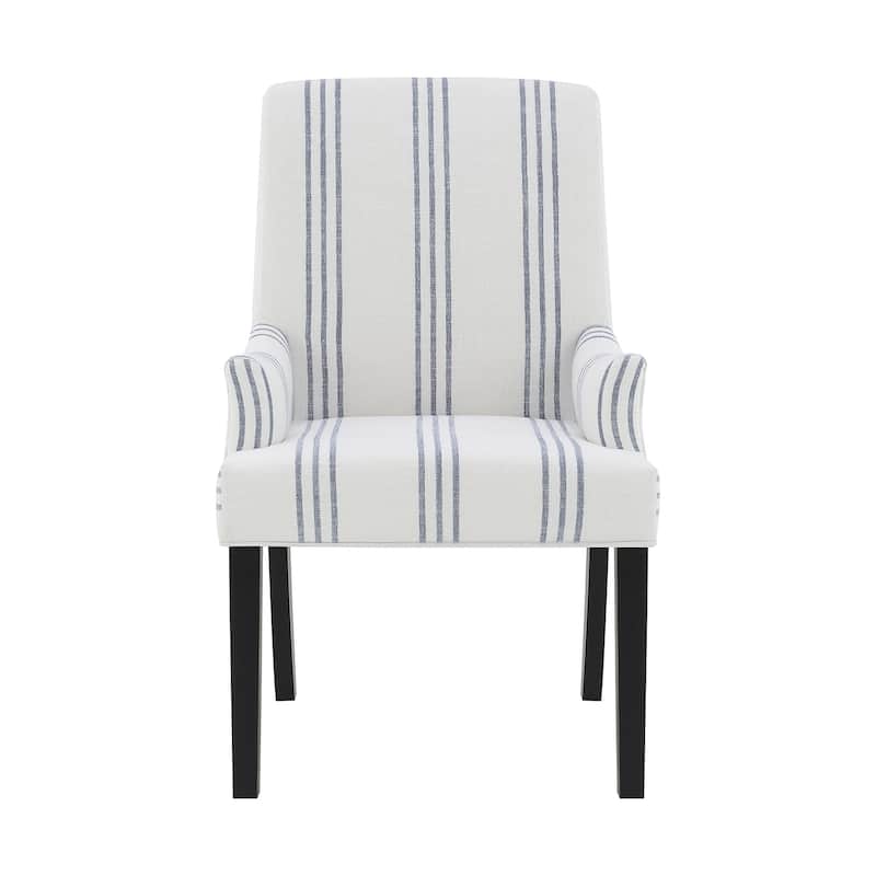 Upholstered Dining Arm Chair in Beige and Black - Dining Height - Beige/Black - Single
