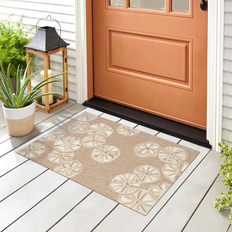 Liora Manne Capri Sea Biscuit Indoor/Outdoor Area Rug Seafoam 1'8" x 2'6" - 2'6" x 4' - Natural