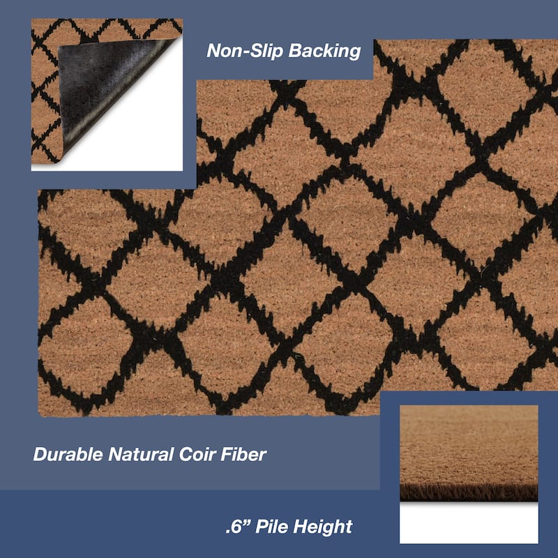 Liora Manne Trellis Coir Welcome Door Mat (1'6" x 2'6")