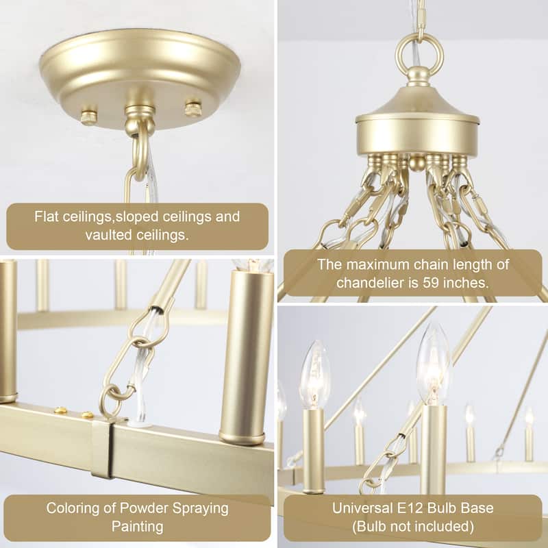 24-Light 51.97-inch Dimmable Round Wagon Wheel Chandelier for Dining Room