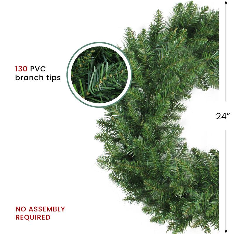 Buffalo Fir Artificial Christmas Wreath - 24" - Unlit