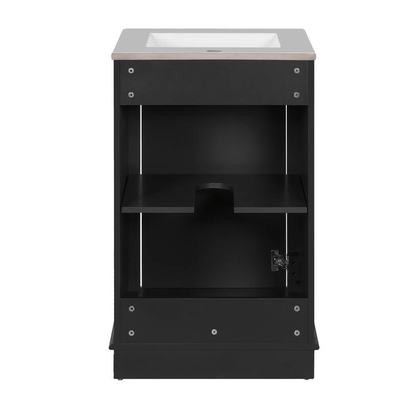 20" Modern Style Freestanding Single Bathroom Vanity with Ceramic Sink